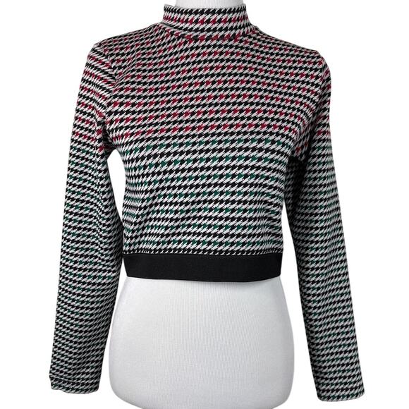 Fabletics Camryn Houndstooth Seamless Crop Top, Size XL - Picture 1 of 6
